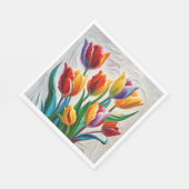 Fantasie Regenboog Tulp Boeket Servet (Hoek)