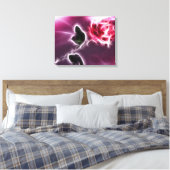Fantasie Roze Roos Bloemen Gewikkeld Canvas (Insitu (Slaapkamer))