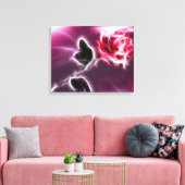 Fantasie Roze Roos Bloemen Gewikkeld Canvas (Insitu (Woonkamer))