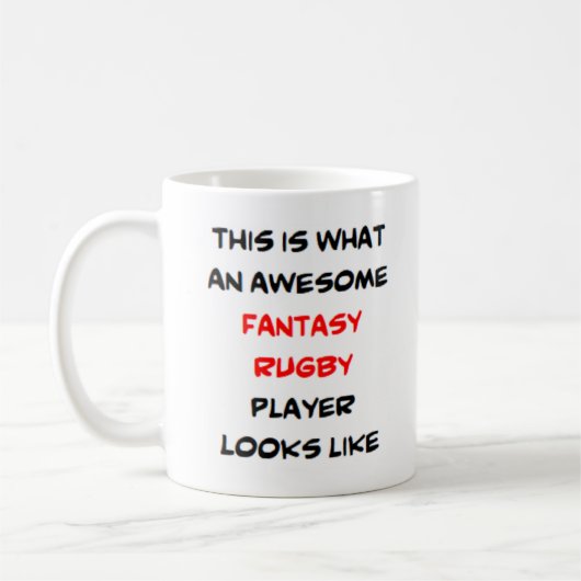 fantasie rugbyspeler, geweldige koffiemok (Links)