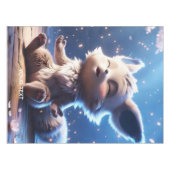 Fantasie Schattig Flurry Creature Slapen Tafelkleed (Voorkant (Horizontaal))