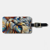 Fantasie Schattige Art Deco Cat Bagagelabel (Voorkant horizontaal)