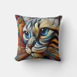 Fantasie Schattige Art Deco Cat Kussen