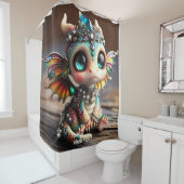 Fantasie Schattige Baby Dragon Glass Douchegordijn (In situ)