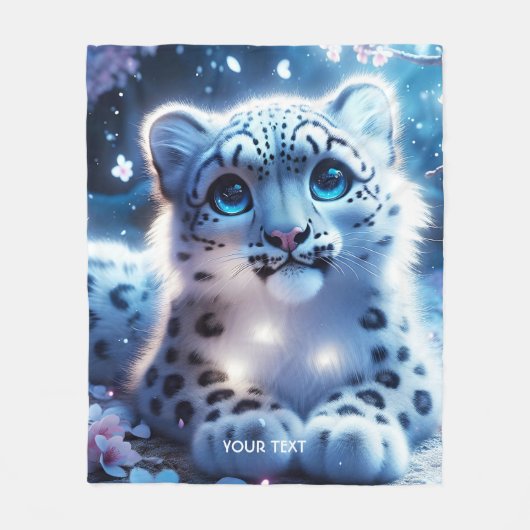 Fantasie Schattige Baby Snow Leopard Fleece Deken (Voorkant)