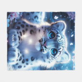 Fantasie Schattige Baby Snow Leopard Fleece Deken (Voorkant (Horizontaal))