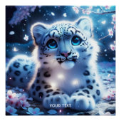 Fantasie Schattige Baby Snow Leopard Perfect Poster (Voorkant)