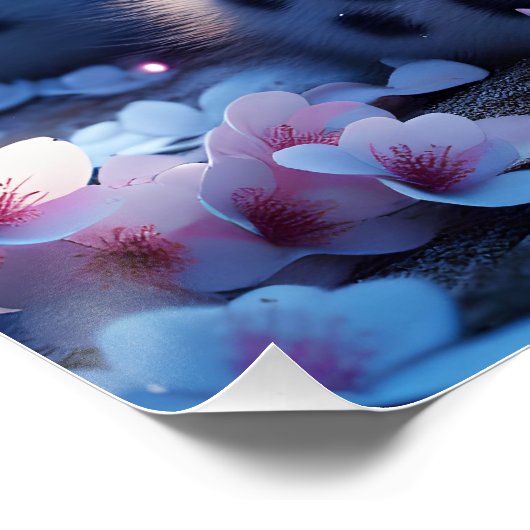 Fantasie Schattige Baby Snow Leopard Perfect Poster (Hoek)