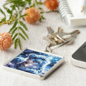 Fantasie Schattige Baby Snow Leopard Sleutelhanger (Zijkant)