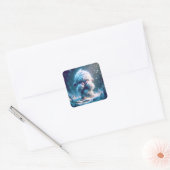 Fantasie Schattige Baby Yeti Winter Vierkante Sticker (Envelop)