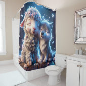 Fantasie Schattige Baby's Schaap Wolf Douchegordijn (In situ)