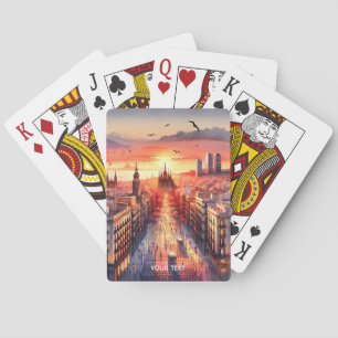 Fantasie Schattige Barcelona Sunset Uitzicht Pokerkaarten