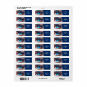 Fantasie Schattige Blue Eye Diamonds Etiket (Full Sheet)