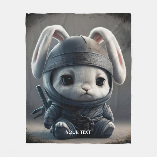 Fantasie Schattige Bunny Ninja Katana Fleece Deken (Voorkant)