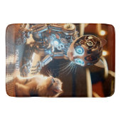 Fantasie Schattige Cyborg Cat Kitten Badmat (Voorkant)