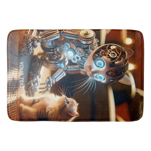Fantasie Schattige Cyborg Cat Kitten Badmat (Voorkant)