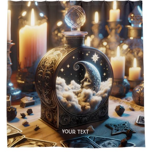 Fantasie Schattige Decanter Moon Night Douchegordijn (Voorkant)