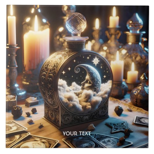 Fantasie Schattige Decanter Moon Night Tegeltje (Voorkant)