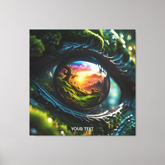Fantasie Schattige Dragon Landscape Eye Canvas Afdruk (Voorkant)