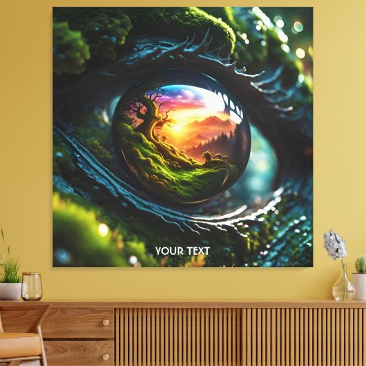 Fantasie Schattige Dragon Landscape Eye Canvas Afdruk (Insitu (Woonkamer))