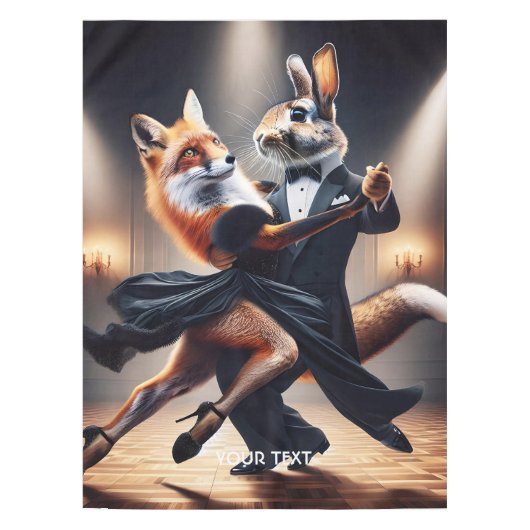 Fantasie Schattige Fox Konijn Tango Tafelkleed (Voorkant)