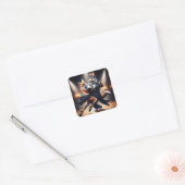Fantasie Schattige Fox Konijn Tango Vierkante Sticker (Envelop)