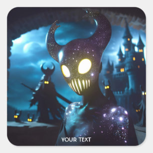 Fantasie Schattige geel oogmasker Vierkante Sticker