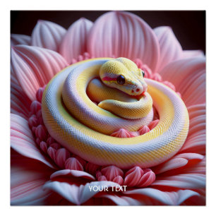 Fantasie Schattige Geel Snake Flower Perfect Poster
