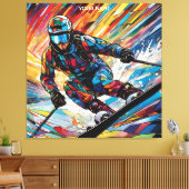 Fantasie Schattige Glas in lood Alpine Ski Canvas Afdruk (Insitu (Woonkamer))