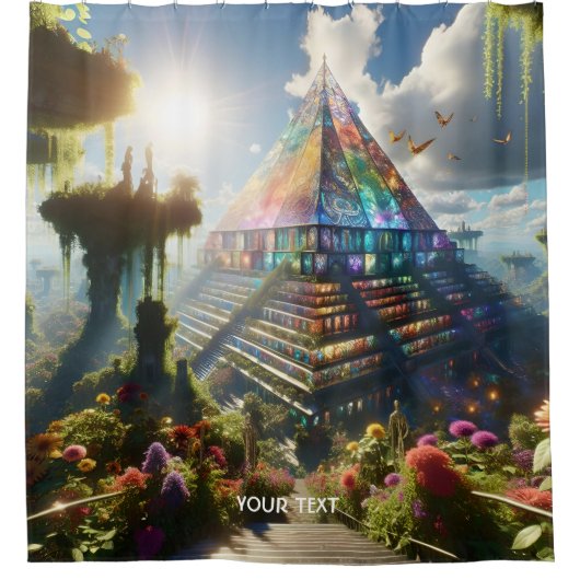 Fantasie Schattige Glas in lood Bloemen Douchegordijn (Voorkant)