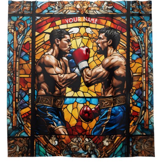 Fantasie Schattige Glas in lood Boxers Douchegordijn (Voorkant)