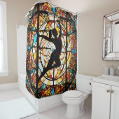 Fantasie Schattige Glas in lood Gymnastiek Douchegordijn (In situ)