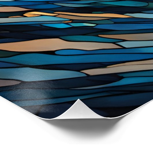 Fantasie Schattige Glas in lood Surfer Perfect Poster (Hoek)