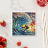 Fantasie Schattige Glas in lood Surfer Servet (Insitu)