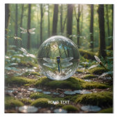 Fantasie Schattige glazen bol Dragonfly Tegeltje (Voorkant)