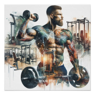 Fantasie Schattige Gym Atleet Gewicht Perfect Poster