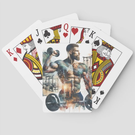 Fantasie Schattige Gym Atleet Gewicht Pokerkaarten (Achterkant)