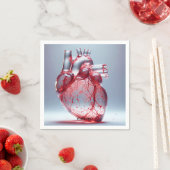 Fantasie Schattige hart rood glas Servet (Insitu)