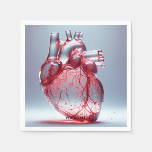 Fantasie Schattige hart rood glas Servet