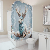 Fantasie Schattige Jackalope Winterijs Douchegordijn (In situ)