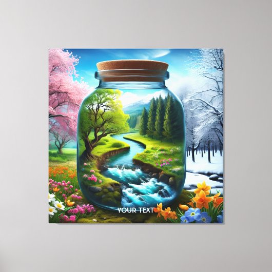 Fantasie Schattige Jar Winter Spring Canvas Afdruk (Voorkant)
