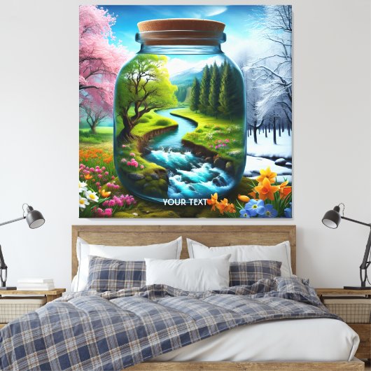 Fantasie Schattige Jar Winter Spring Canvas Afdruk (Insitu (Slaapkamer))