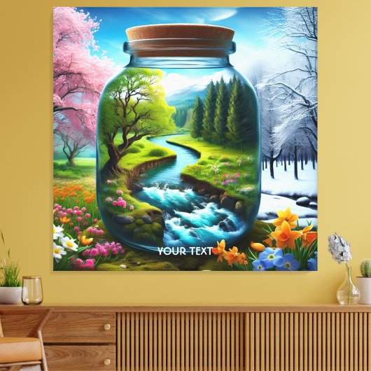 Fantasie Schattige Jar Winter Spring Canvas Afdruk (Insitu (Woonkamer))