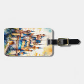 Fantasie Schattige Kasteel Waterverf Bos Bagagelabel (Voorkant horizontaal)