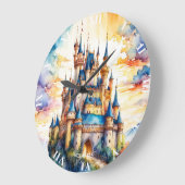 Fantasie Schattige Kasteel Waterverf Bos Grote Klok (Hoek)