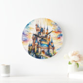 Fantasie Schattige Kasteel Waterverf Bos Grote Klok (Huis)