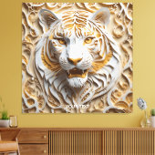 Fantasie Schattige Kirigami Tijger Wit Canvas Afdruk (Insitu (Woonkamer))