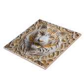 Fantasie Schattige Kirigami Tijger Wit Tegeltje (Zijkant)