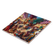 Fantasie Schattige Lady Mask Venetië Tegeltje (Zijkant)