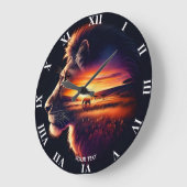 Fantasie Schattige leeuw hoofd savanne Grote Klok (Hoek)